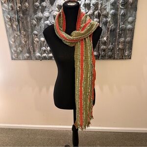 ⭐️ Per Una Striped Scarf in Olive and Rust Made in Italy
